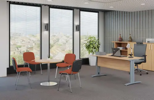 ALTAMIRA židle konferenční, kostra chrom, látka SUE 1221 cihlová