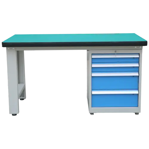 KSA 150/80, dílenský pracovní stůl, šedá/modrá