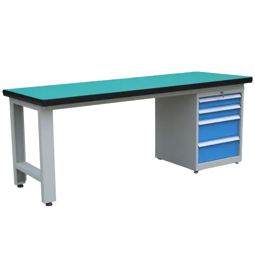 KSA 210/80, dílenský pracovní stůl, šedá/modrá