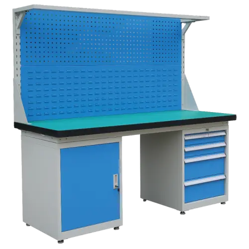 MP 1800, dílenský pracovní stůl, šedá/modrá