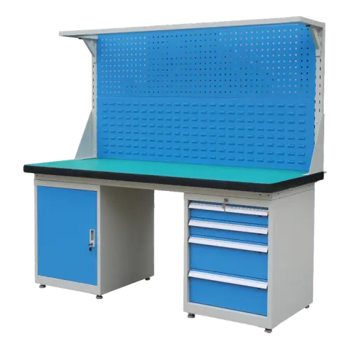 MP 1800, dílenský pracovní stůl, šedá/modrá