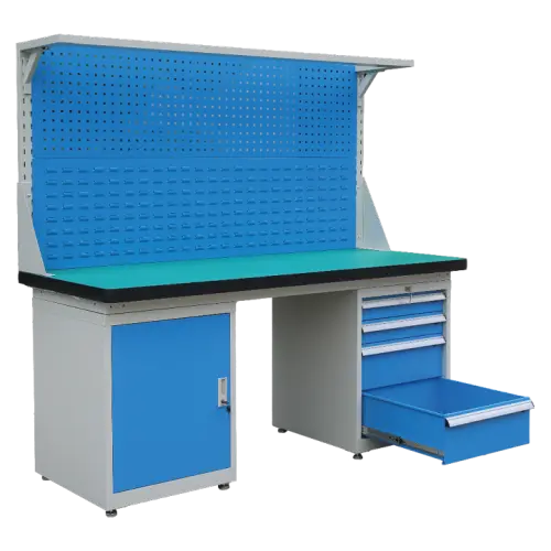 MP 1800, dílenský pracovní stůl, šedá/modrá