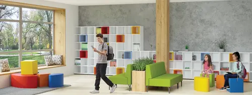 TETRIS N A1 - 1x skříňka nízká + 2x výplň LEVEL N, červená flamengo