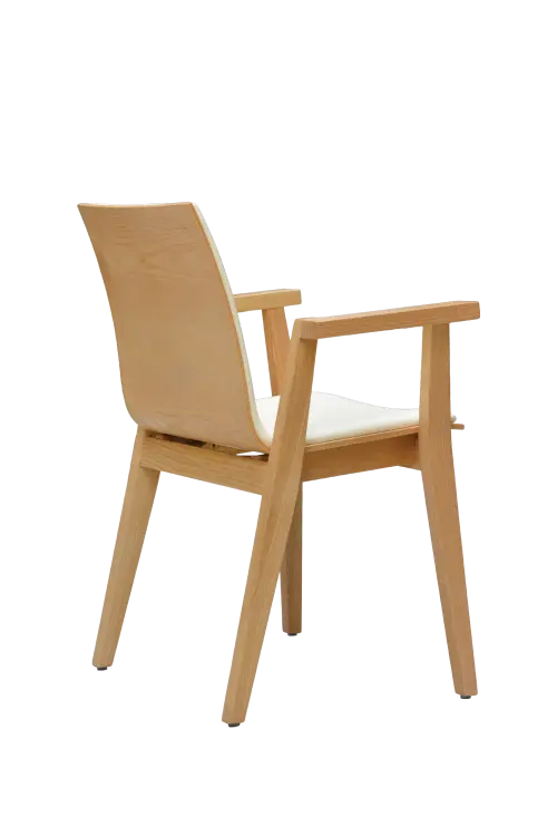 JOLLY židle jídelní čalouněná, rám masiv, koženka cappuccino