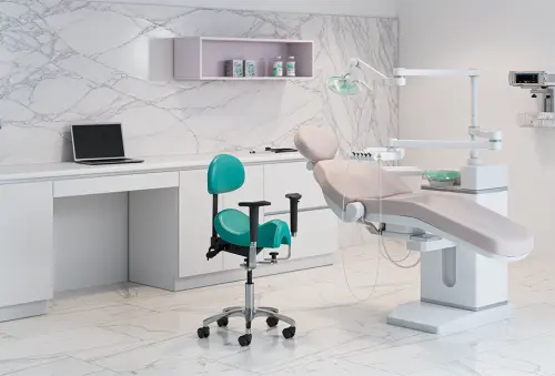 SADDLE 02 pracovní židle sedlová, ekokůže béžová