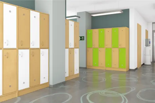 SL - 2233 šatní skříň dřevěná, 6-úložných boxů, háček, 1800x900x500, sokl, třešeň šumavská