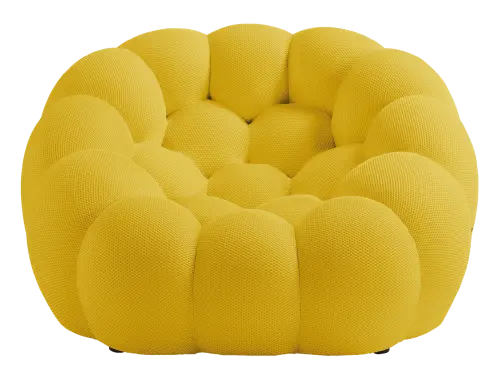 BUBBLES - 1, pohovka 1-místná, látka žlutá