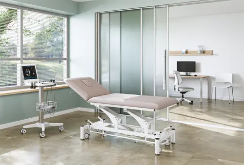 FYZIO 28, lehátko vyšetřovací zdravotní, elektricky stavitelné, 2- segmentové, barva Medi SK světle šedá