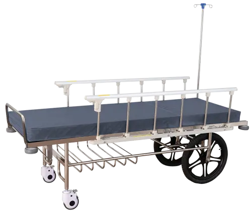 STRETCHER 31 lehátko transportní, 2 velká kola, svařovaná nerezová konstrukce, koženka MEDI SK tmavě modrá