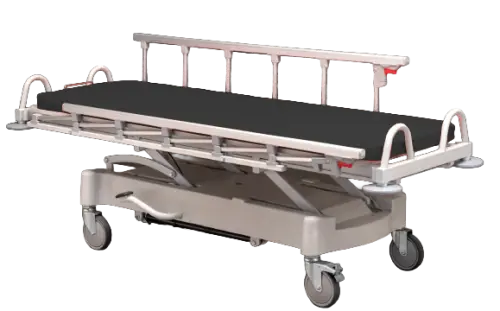 STRETCHER HYDRAULIC 02, hydraulické transportní lehátko, koženka černá