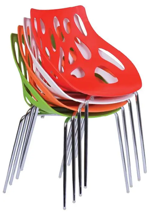 SAMUEL židle plastová, oranžová