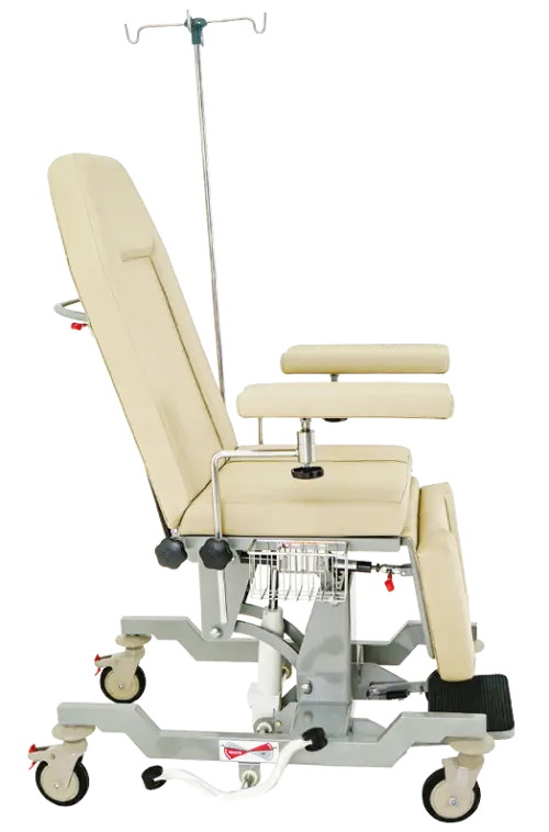 HEMO FLEX H2, zdravotnické křeslo mobilní, hydraulické, koženka tyrkysová
