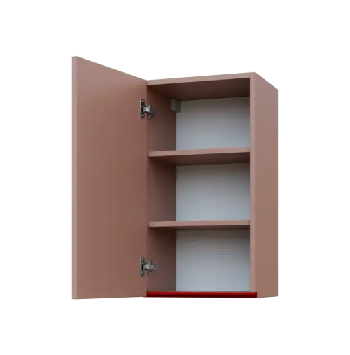 MHCH - 4D horní skříňka, 1-dveřová, levá, 730x400x300, pudrově růžová, profil burgundy