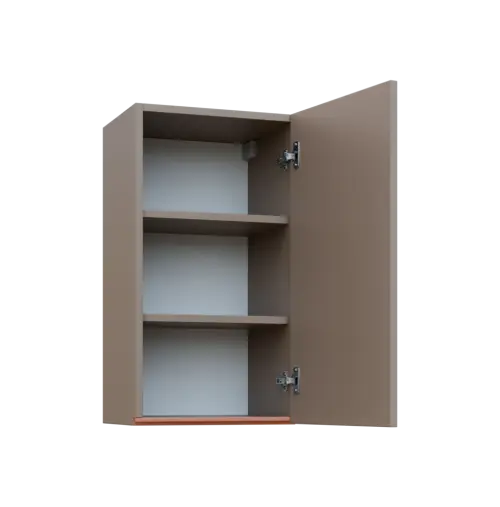 MHCH - 4D horní skříňka, 1-dveřová, pravá, 730x400x300, taupe hnědá, profil béžově růžový
