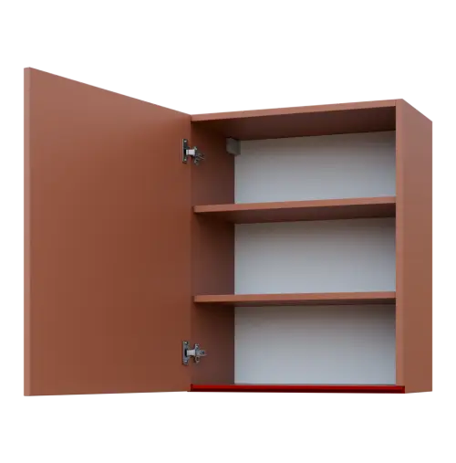 MHCH - 6D horní skříňka, 1-dveřová, levá, 730x600x300, pudrově hnědá, profil burgundy