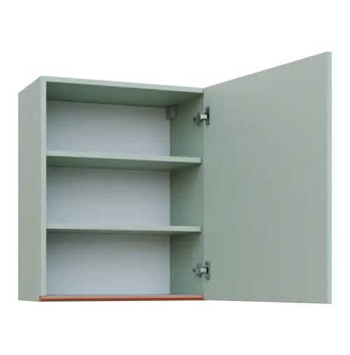 MHCH - 6D horní skříňka, 1-dveřová, pravá, 730x600x300, šedozelinkavá, profil béžově růžový