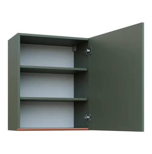 MHCH - 6D horní skříňka, 1-dveřová, pravá, 730x600x300, agáve zelená, profil béžově růžový
