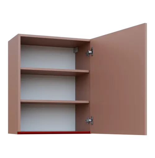 MHCH - 6D horní skříňka, 1-dveřová, pravá, 730x600x300, pudrově růžová, profil burgundy