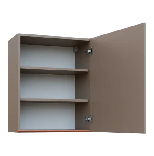 MHCH - 6D horní skříňka, 1-dveřová, pravá, 730x600x300, taupe hnědá, profil béžově růžový