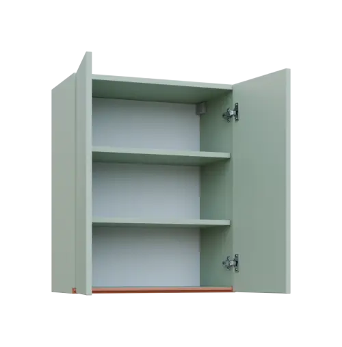 MHCH - 6D2 horní skříňka, 2-dveřová, 730x600x300, šedozelinkavá, profil béžově růžový