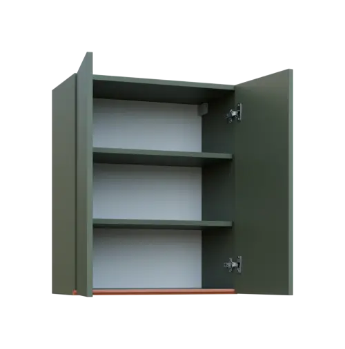 MHCH - 6D2 horní skříňka, 2-dveřová, 730x600x300, agáve zelená, profil béžově růžový