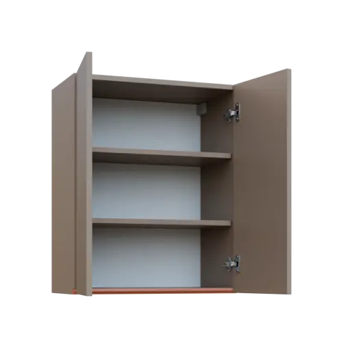 MHCH - 6D2 horní skříňka, 2-dveřová, 730x600x300, taupe hnědá, profil béžově růžový