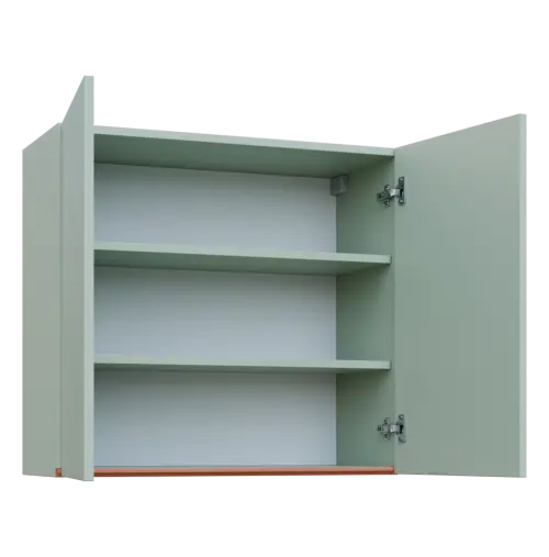 MHCH - 8D horní skříňka, 2-dveřová, 730x800x300, šedozelinkavá, profil béžově růžový