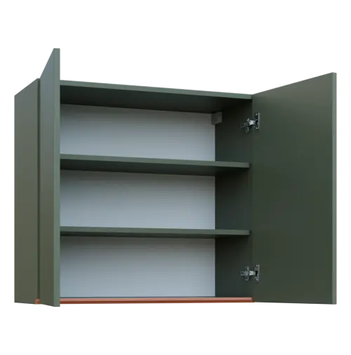 MHCH - 8D horní skříňka, 2-dveřová, 730x800x300, agáve zelená, profil béžově růžový