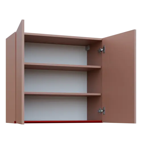 MHCH - 8D horní skříňka, 2-dveřová, 730x800x300, pudrově růžová, profil burgundy