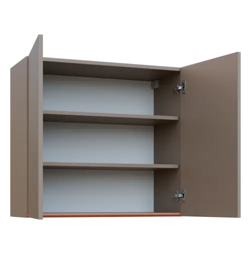 MHCH - 8D horní skříňka, 2-dveřová, 730x800x300, taupe hnědá, profil béžově růžový