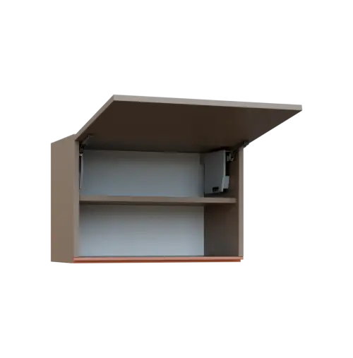 MHCHV - 64D horní skříňka, výklop, 414x600x300, taupe hnědá, profil béžově růžový