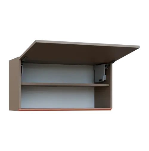 MHCHV - 84D horní skříňka, výklop, 414x800x300, taupe hnědá, profil béžově růžový
