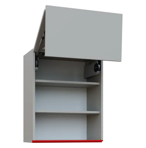 MHCHVV - 6D horní skříňka, 2 výklopy, 730x600x300, světle šedá, profil červený