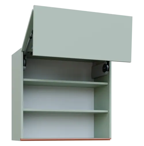 MHCHVV - 8D horní skříňka, 2 výklopy, 730x800x300, šedozelinkavá, profil béžově růžový