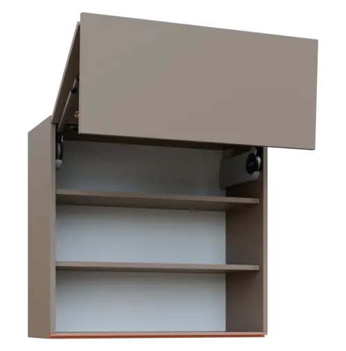 MHCHVV - 8D horní skříňka, 2 výklopy, 730x800x300, taupe hnědá, profil béžově růžový