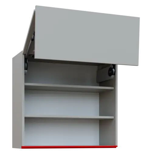 MHCHVV - 8D horní skříňka, 2 výklopy, 730x800x300, světle šedá, profil červený
