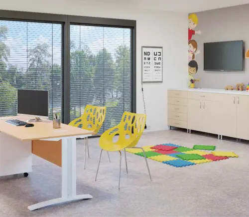 SAMUEL židle plastová, žlutá