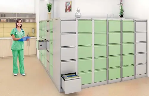 JP - 400 NEW kartotéka 4-zásuvková, 1330x390x620 mm, šedá/oranžová