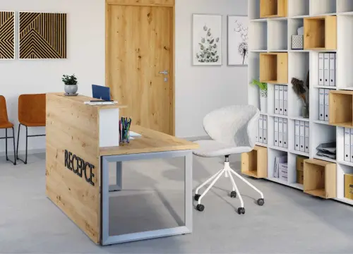 EVELYN židle kancelářská, ekokůže bílá