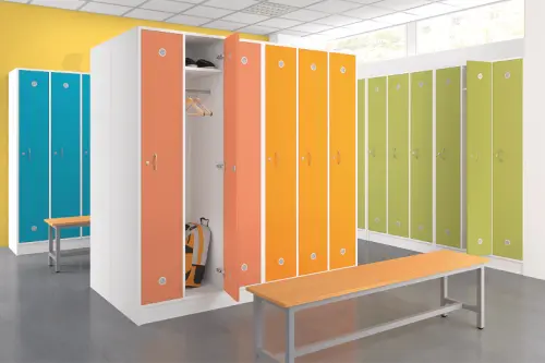 STL - 180 - 30 šatní skříň dřevěná, 1-dveřová, šatní tyč, 1800 x 300 x 500, sokl, bříza irská