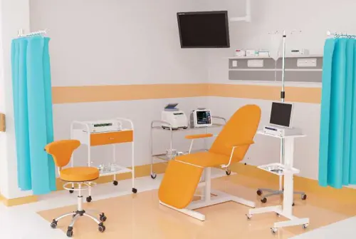 LZ 37 židle lékařská, kříž chrom, ekokůže, smetanová