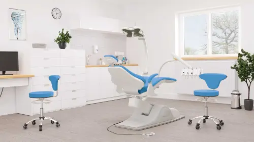 LZ 37 židle lékařská, kříž chrom, ekokůže, modrá