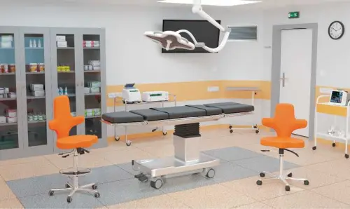 LZ 31 H židle lékařská, kříž chrom, ekokůže, modrá