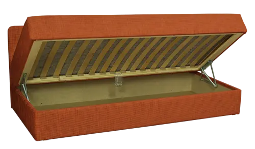 MARIANA S OPĚRKOU rošt, válenda celočalouněná, látka BORA B 26 - látka tmavě šedý melír