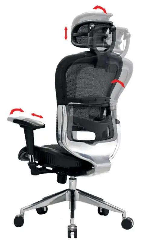 DIAMOND Křeslo kancelářské, MESH celočerná