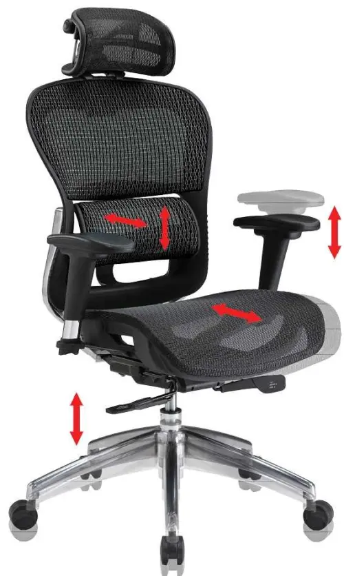 DIAMOND Křeslo kancelářské, MESH modrá/černá