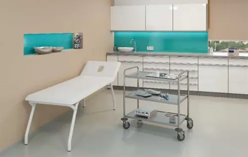 MOBILE 31 vozík 3-policový, 850 x 810 x 460 mm, nerez