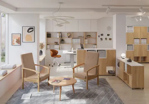 ANTAL křeslo čalouněné látkou, béžová