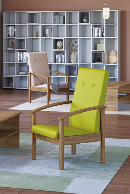 ANTAL křeslo čalouněné koženkou, krémová