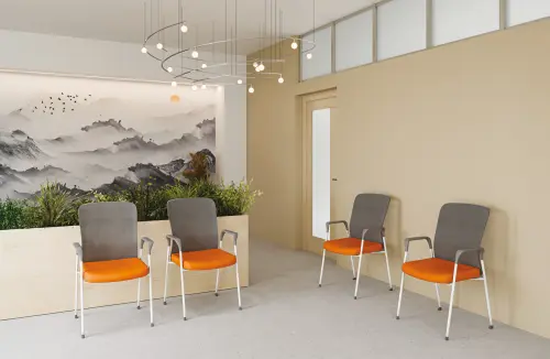 MARTA - B židle konferenční, látka zelená